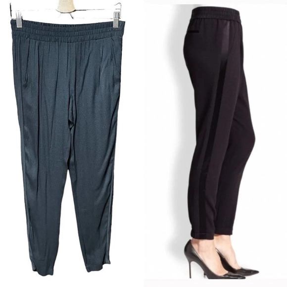 Rebecca Taylor Side Stripe Black Jogger Pants‎ Size 2 - Picture 1 of 9